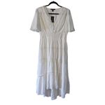 INC International Concepts White Flutter Sleeve V Photo 2