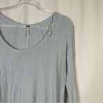 Free People | Waffle Knit Thermal Long Sleeve Light Blue Rayon Blend Womens S Photo 1