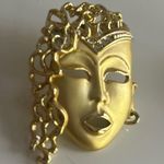 Vintage Woman Face Mardi Gras Mask Gold Photo 3