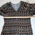 Catherines  Chevron Pleated Beaded Tunic Top Size 5X Multicolor Lightweight Boho Photo 8