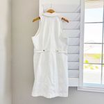 White House | Black Market WHBM Denim Halter Sheath Dress in White Size 14 Photo 3