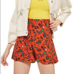 Topshop  Ditsy Orange floral high rise shorts 10 Photo 0