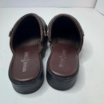 Minnetonka Brown Leather Mules Size 6.5 Photo 3
