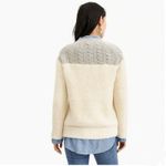 J.Crew  Cable‎ Fuzzy Crewneck Sweater Grey Cream XXS Photo 1