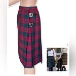 FLORENCE WALSH Vintage Pleated Plaid Wool Kilt Size 14 Red Photo 3