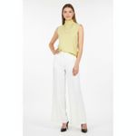 Ellen Tracy  100% Cashmere Pale Green Sleeveless Mock Turtleneck Knit Sweater PS Photo 4