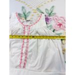 Ashley Taylor White Cotton Sleeveless Nightgown Pink Trim Buttons L Size L Photo 3