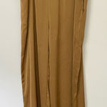 Open Edit  Women’s Gold Wide Leg Satin Pants Size Large Photo 0