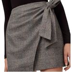 Aritzia  Wilfred Dorine Front Wrap Mini Skirt Plaid Wool / Cashmere Size 10 Photo 2