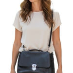 Patricia Nash Heritage Leather Satchel Crossbody Bag Black retro boho chic Photo 0