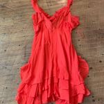 William B cherry red ruffle front sleeveless S mini dress Photo 3
