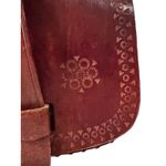 True Vintage 60's Hand Tooled Stitched Leather Crossbody Western Boho Saddle Bag Brown Photo 3
