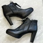 Stuart Weitzman [] Black Leather Ankle Moto Boots Photo 1