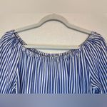 BeachLunchLounge Women’s Rayon Blue and White Striped Blouse Size M Photo 4