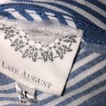 Late August size medium blue & white striped top Photo 2