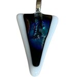 Handmade Art Glass Fused Handblown Pendant Sterling Silver  Photo 2