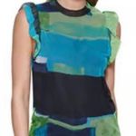 DKNY New w/tags Women's Printed Jewel-Neck Flutter-Sleeve Top Photo 0
