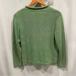 Christopher & Banks Cute Vintage 90’s green lima bean chunky button sweater square stitch soft cozy Photo 2