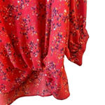 Gibson  Women's Floral Print Knot Blouse 3/4 Sleeve Size XL Photo 1