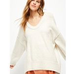 Free People Brookside Sweater Pullover Oversized Knit in Cream Size Medium Photo 0