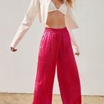 Bershka satin Effect wide leg pink pants Photo 0