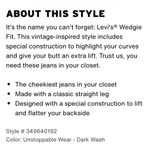 Levi's Levi’s Premium Wedgie 501 button fly SZ 24 Photo 3