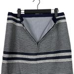 J.Crew  Striped Nautical A Lined Knee Length Pencil Tweed Skirt 8 T Blue White Photo 4