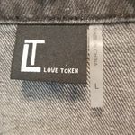 Love Token ππ Murray Genuine Real Rabbit Fur Sleeve Denim Jacket Coat ~ Black M Photo 11
