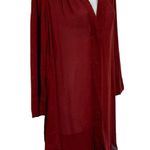 Isabel Marant  Maroon Red Burgundy Long Sleeve V-Neck Split Hem Tunic Dress sz M Photo 9