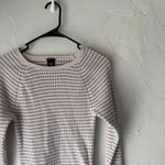 Gap ‎ Sweater Y2k Large Pink Gray Striped Stretch Crewneck Long Sleeve Pullover Photo 1