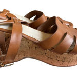 Charlotte Russe Womens Platform Strappy Black Wedge Cork Ankle Strap Sandals - 9 Photo 0