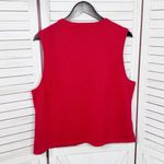 Westbound Vintage  Embroidered Pets Christmas V Neck Sweater Vest Red Large Photo 7