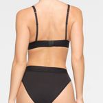 SKIMS  NWOT Cotton Rib Plunge Bralette Soot Photo 3