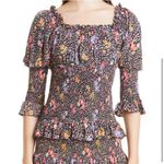 ByTiMo Tuckernuck Floral Smocked Blouse in Bright Field Black Multi Photo 0