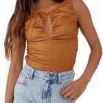 Free People Ride Along Ruched Crop Tank size L Photo 0