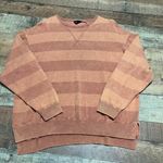 Blank Paige | Women's Cotton Burnt Orange Stripe Box Crewneck Sweatshirt Sz M Photo 0
