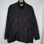 VTG Retro Golf Graphic‎ Windbreaker Jacket All Over Print Embroidered READ SIZE Black Size XL Photo 0
