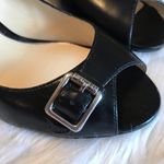 Ralph Lauren Lauren  black open toe leather heels 9 Photo 2