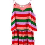 Peach Love California  striped romper spring summer medium shorts flowy festival Photo 0