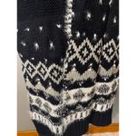 Cejon Knitted Black & White Pearl Detail Blanket Knit Warm Scarf Women Photo 3