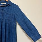 Madewell  denim babydoll shirt dress indigo plaid blue size xs Photo 4