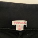 Xhilaration EUC women’s solid black thick knit zipper hem leggings medium Photo 5