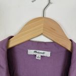 Madewell  Kacie Mini Shirtdress Linen Blend Pearl Buttons in Antique Purple Photo 6