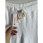 Sundry  Women's White Fleece Yellow Reflective Striped Sweatpants Size 3‎ NEW Photo 7