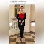 Elegant Black Dress with a huge red rose Floral Accent size large Photo 14