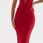 House Of CB NWOT  Martinez Cherry Red Maxi Skirt Sz L Photo 0