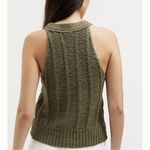 Pilcro Anthropologie Olive Moss Green Cable Knit Sweater Tank Top XS $80 Photo 2