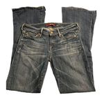 7 For All Mankind Jiselle Flare Jeans Mid Rise Blue Light Distressing Size 26 Photo 0
