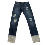 ETIENNE MARCEL Skinny Jeans Women 24 Blue Bleach Dip‎ Cuff Distressed Photo 1