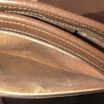 Gucci GG Supreme Clutch with Gold GG Zipper Pulls On Top Close and Front Pocket Photo 15